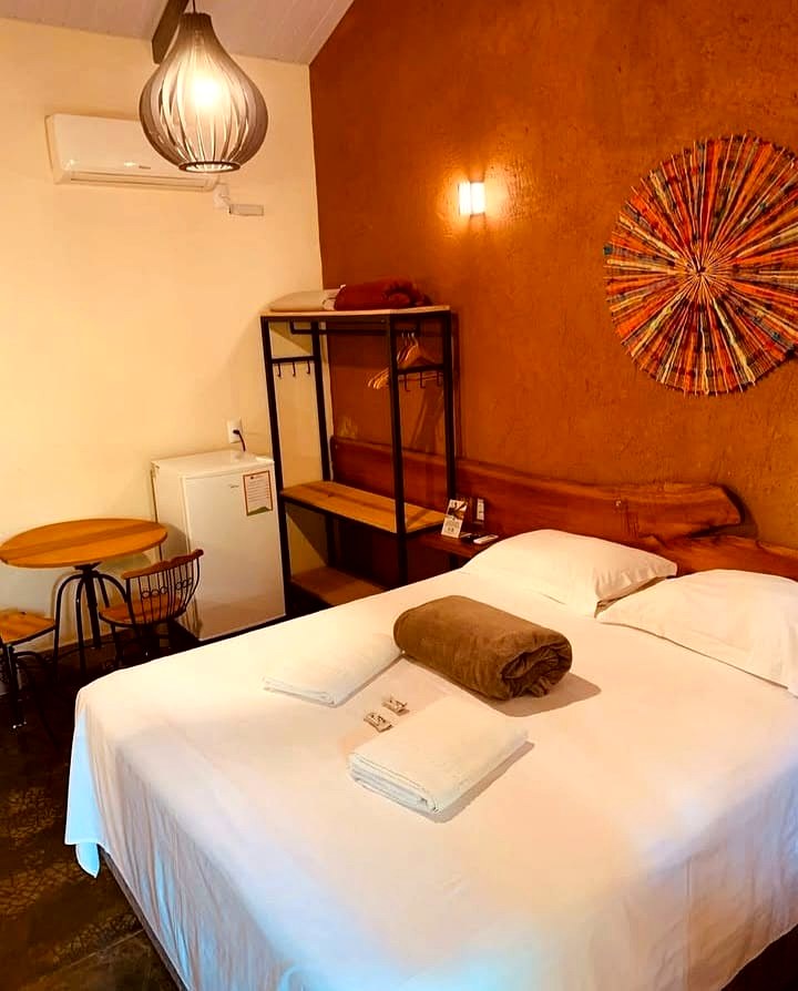 Quarto aconchegante da pousada em Pirenópolis